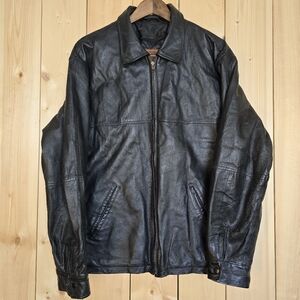 Vintage Canada Sportswear Leather Bomber Zip Up Jacket Mens Medium